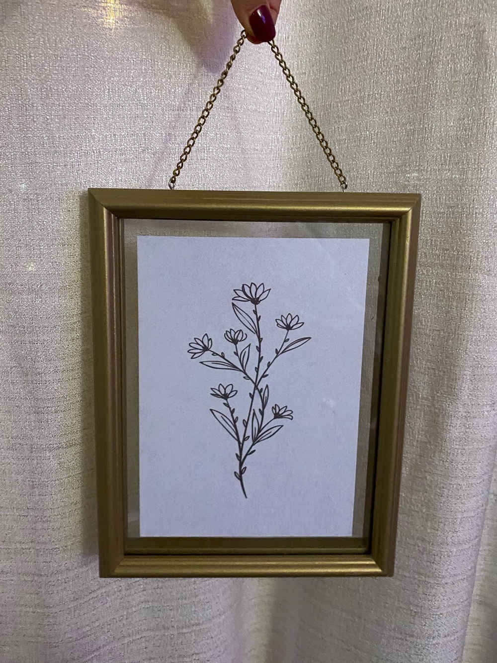 Antique Gold Floating Glass Hanging Wooden Frame Gallery Wall Vintage Inspired
